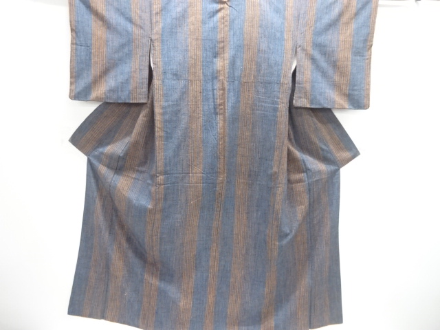 JAPANESE KIMONO / TSUMUGI / WOVEN STRIPE